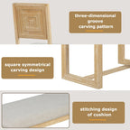 Table à manger 6 pièces avec plateau rectangulaire en bois d'acacia, 4 chaises et 1 banc