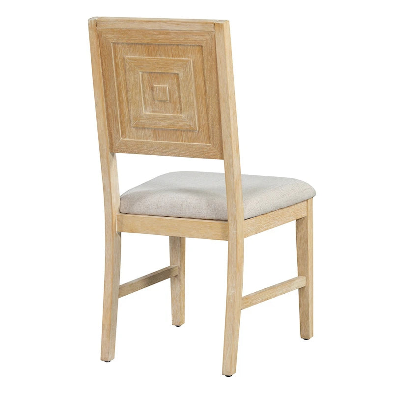 Table à manger 6 pièces avec plateau rectangulaire en bois d'acacia, 4 chaises et 1 banc
