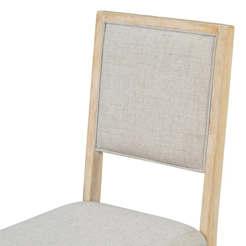 Table à manger 6 pièces avec plateau rectangulaire en bois d'acacia, 4 chaises et 1 banc