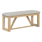 Table à manger 6 pièces avec plateau rectangulaire en bois d'acacia, 4 chaises et 1 banc