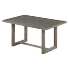 Table à manger 6 pièces avec plateau rectangulaire en bois d'acacia, 4 chaises et 1 banc