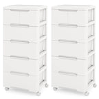 Chariot de rangement roulant en plastique à 6 tiroirs avec 4 roulettes universelles - Voir les détails