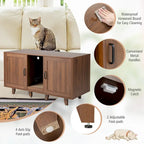 Meuble Litière Chat Cachette Litière Double Porte