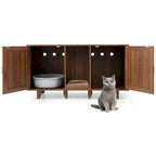 Meuble Litière Chat Cachette Litière Double Porte