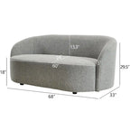 Causeuse Sherpa Rembourrée, Canapé Bouclé, 68W