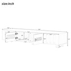 Meuble TV moderne à pieds en bois massif avec 4 étagères de rangement et 2 portes de rangement pour salon ou salle de divertissement