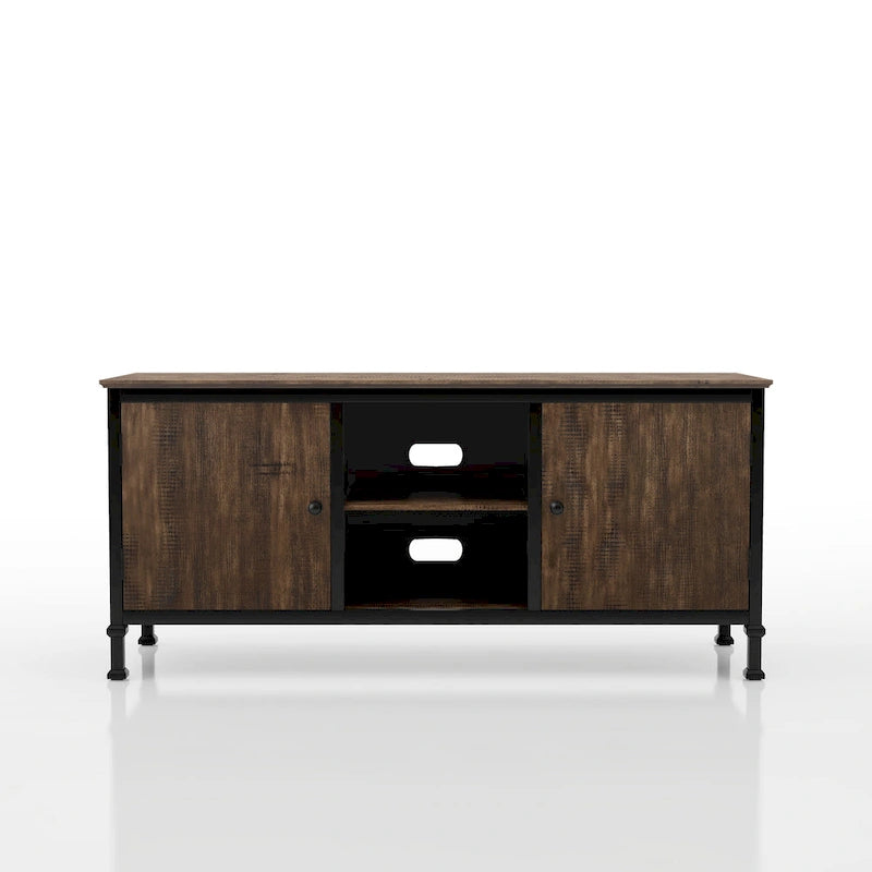Meuble TV console de rangement multifonctionnel en bois de 60 pouces