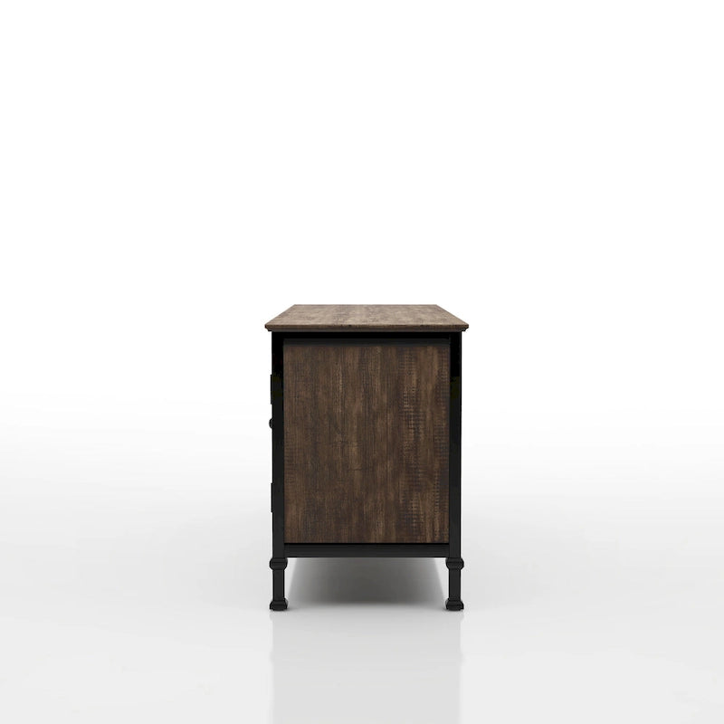 Meuble TV console de rangement multifonctionnel en bois de 60 pouces