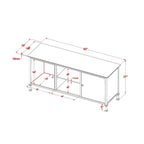 Meuble TV console de rangement multifonctionnel en bois de 60 pouces