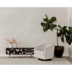 Fauteuil pivotant moderne en tissu