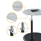 Table d'appoint avec plateau en marbre réglable en hauteur