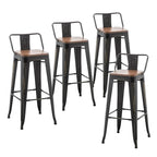 tabourets de bar noirs, tabourets de bar avec dossiers 24 26 pouces