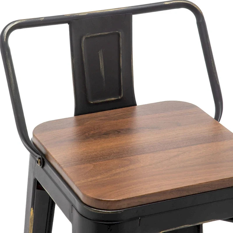 tabourets de bar noirs, tabourets de bar avec dossiers 24 26 pouces