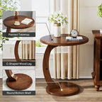 Table d'appoint en bois en forme de C