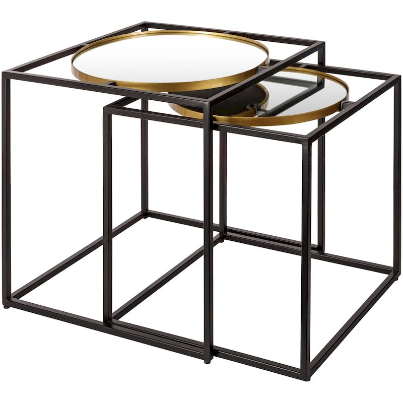 Tables gigognes miroirs - 21H x 21L x 21P, 19H x 19L x 19P