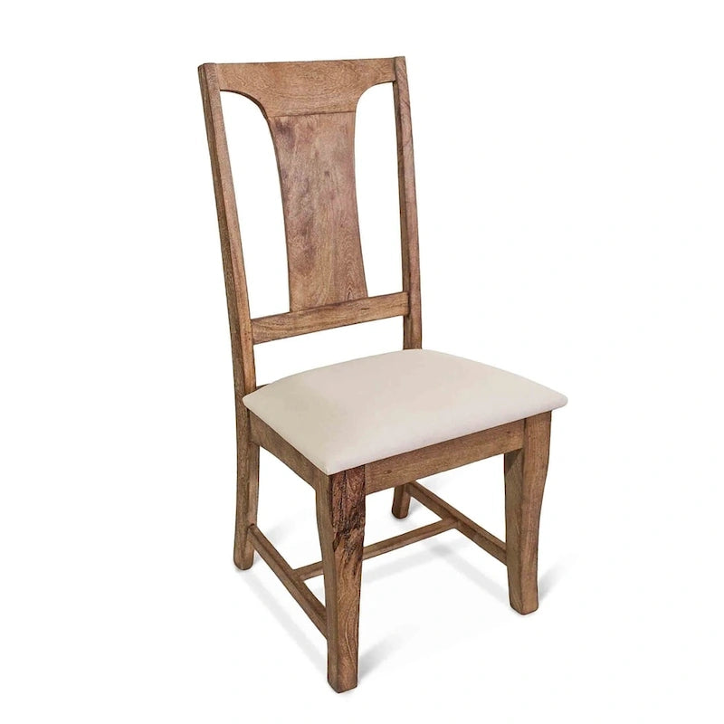 Chaises de salle à manger capitonnées en bois de manguier Pengrove, lot de 2 - N/A
