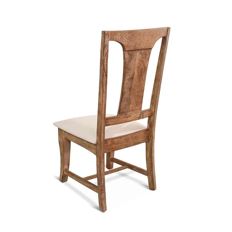 Chaises de salle à manger capitonnées en bois de manguier Pengrove, lot de 2 - N/A