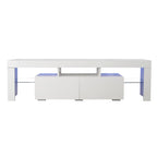 Meuble TV blanc avec lumières LED pour téléviseurs jusqu'à 70 pouces