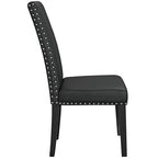 Chaise de salle à manger Parson noire avec garniture cloutée