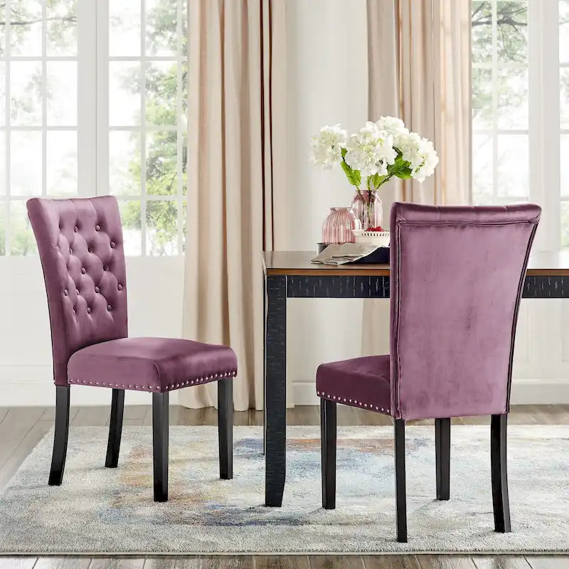 Chaises de salle à manger Flohr en velours touffeté