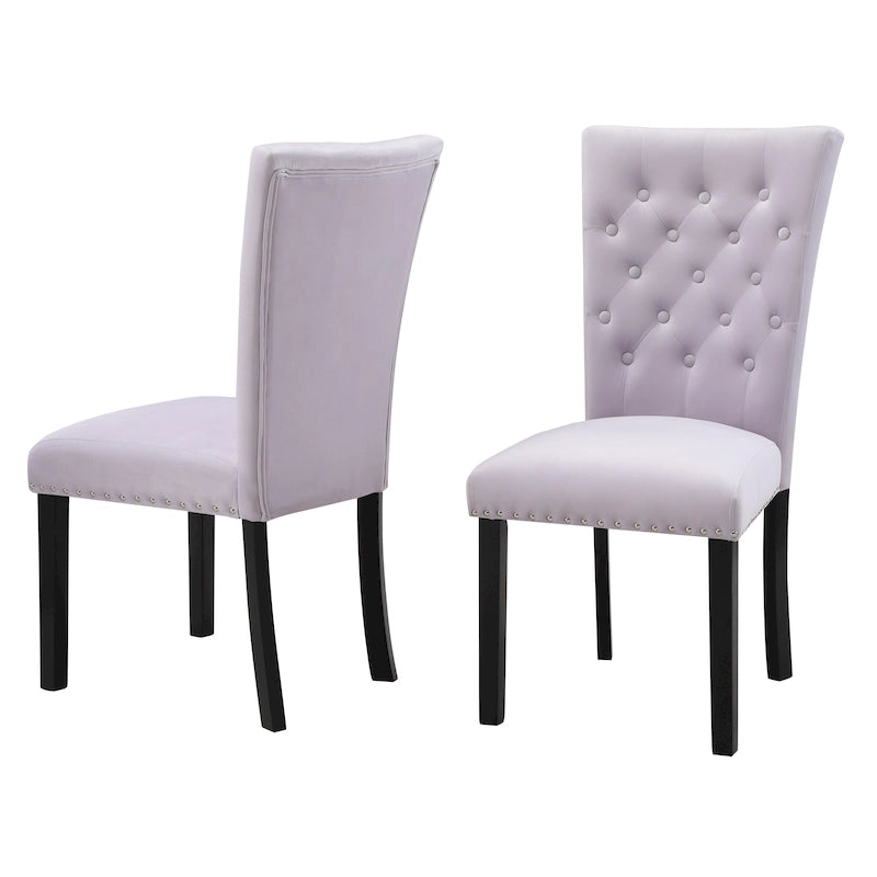 Chaises de salle à manger Flohr en velours touffeté