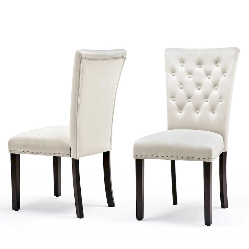Chaises de salle à manger Flohr en velours touffeté