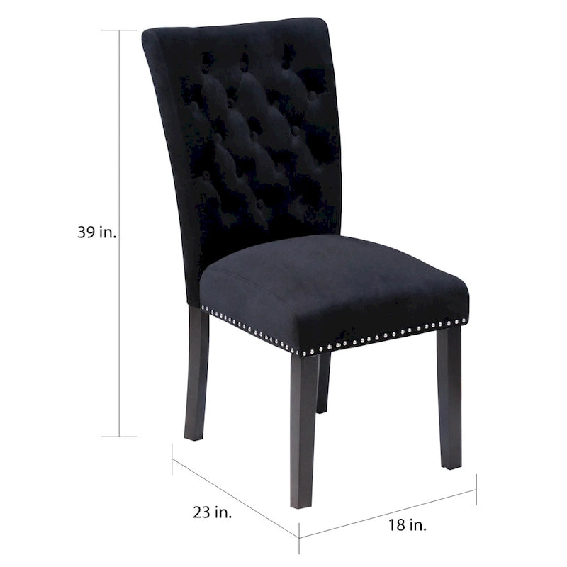 Chaises de salle à manger Flohr en velours touffeté