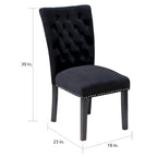 Chaises de salle à manger Flohr en velours touffeté