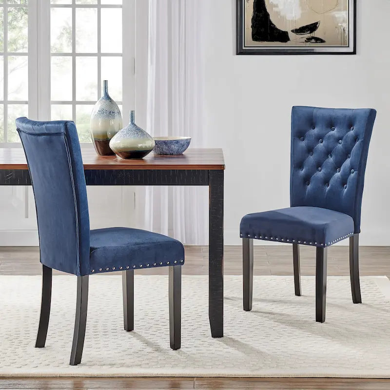 Chaises de salle à manger Flohr en velours touffeté