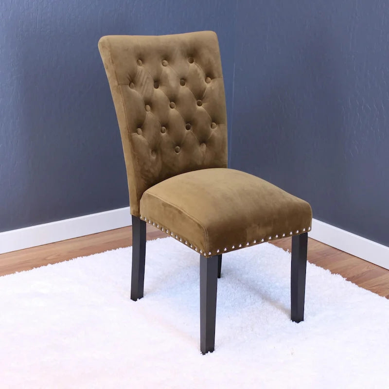 Chaises de salle à manger Flohr en velours touffeté
