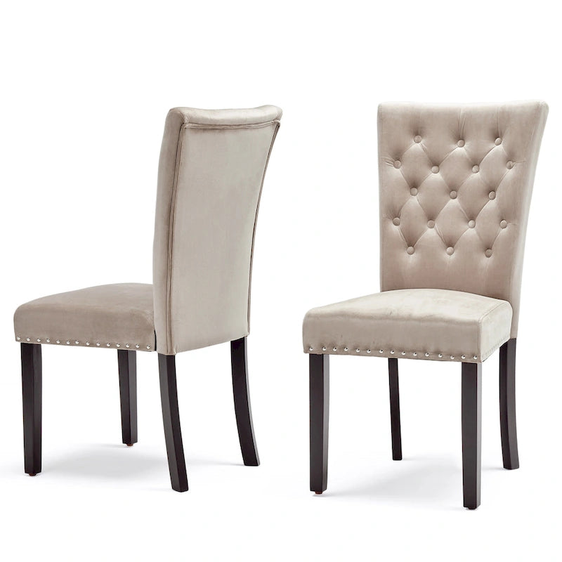 Chaises de salle à manger Flohr en velours touffeté