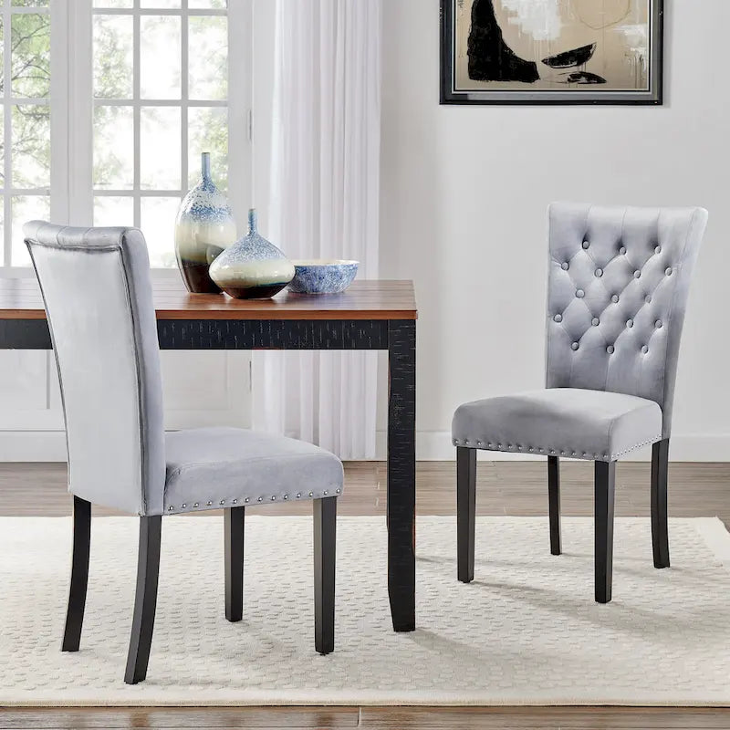 Chaises de salle à manger Flohr en velours touffeté