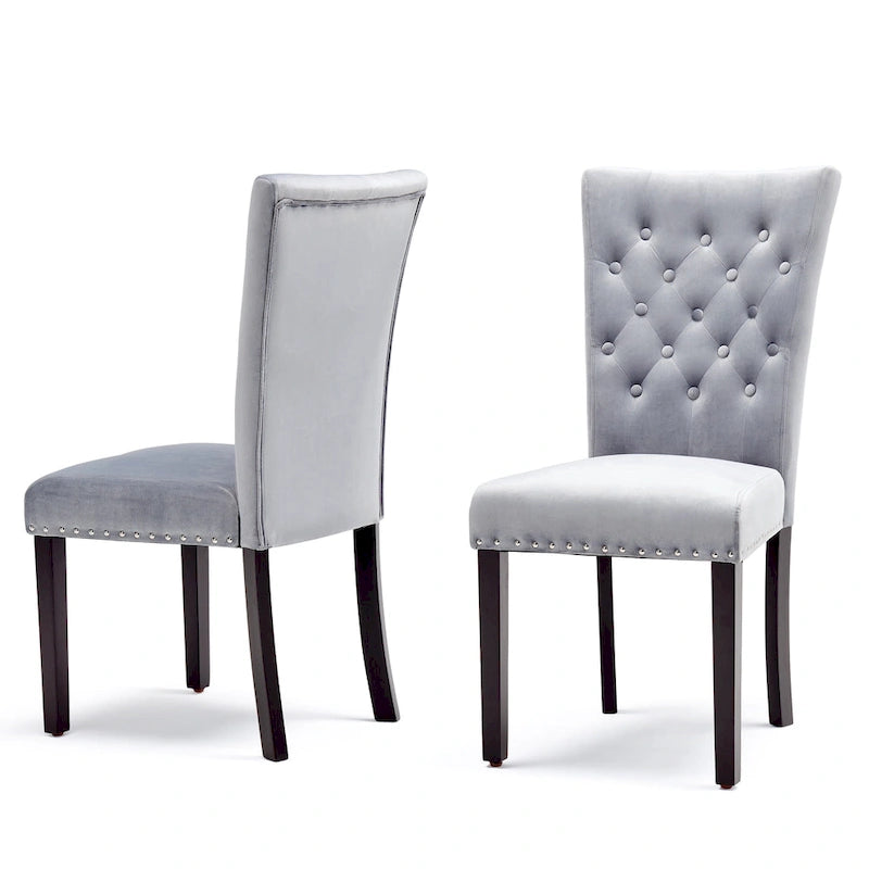 Chaises de salle à manger Flohr en velours touffeté