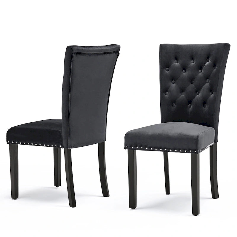 Chaises de salle à manger Flohr en velours touffeté