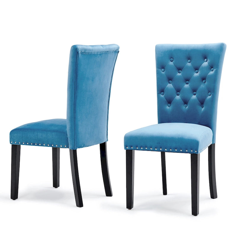 Chaises de salle à manger Flohr en velours touffeté