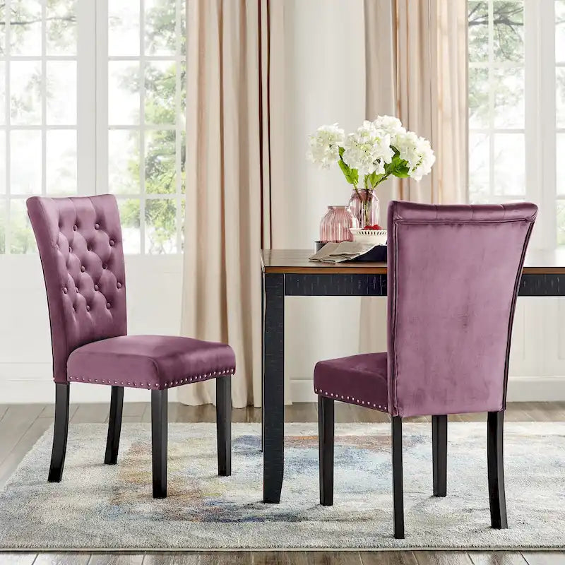 Chaises de salle à manger Flohr en velours touffeté