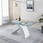 Table de salle à manger rectangulaire en verre