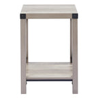Table d'appoint ou de chevet de style campagnard de 40 cm avec étagère de rangement