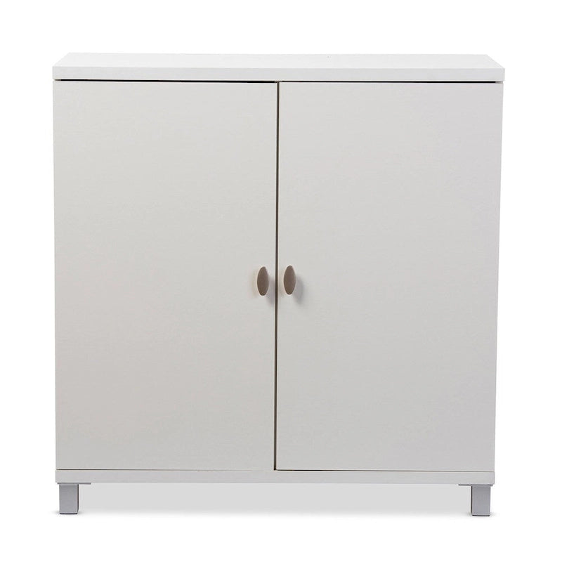 Buffet de rangement Marcy contemporain en bois blanc