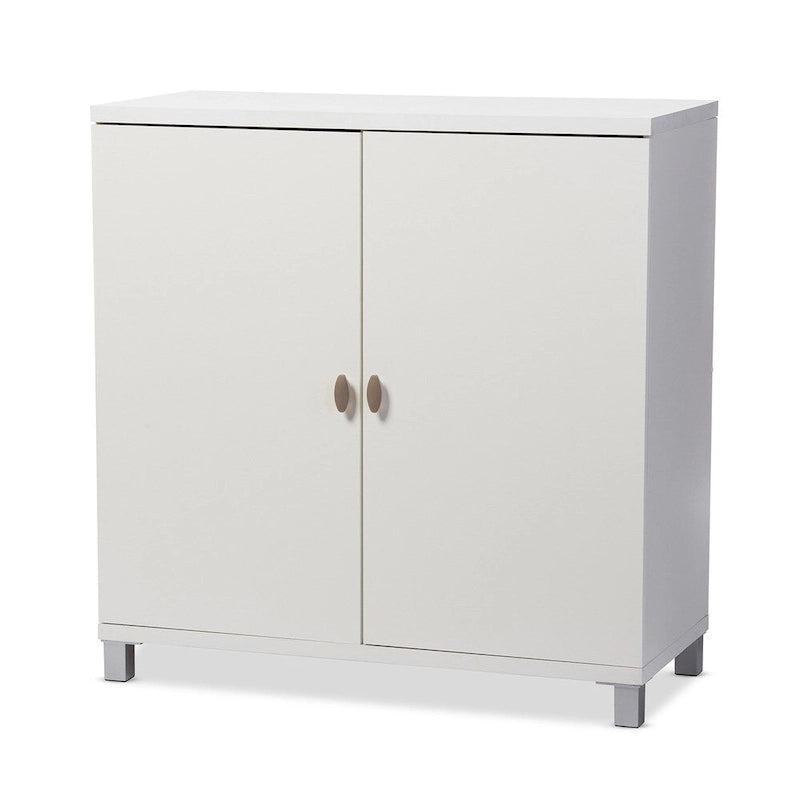 Buffet de rangement Marcy contemporain en bois blanc