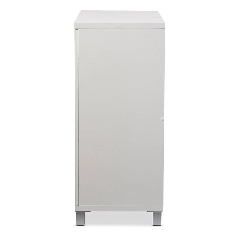 Buffet de rangement Marcy contemporain en bois blanc