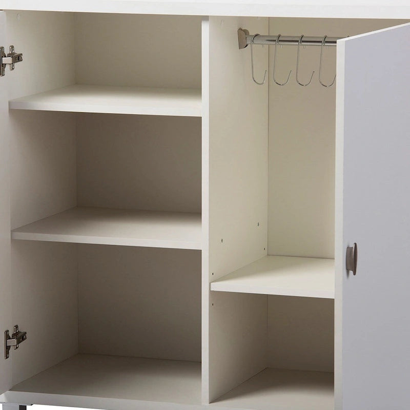 Buffet de rangement Marcy contemporain en bois blanc