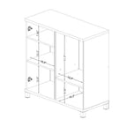 Buffet de rangement Marcy contemporain en bois blanc