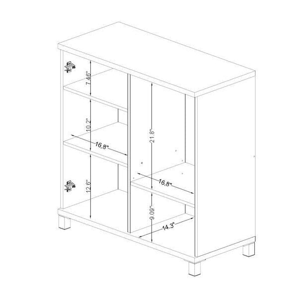 Buffet de rangement Marcy contemporain en bois blanc