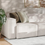 Canapé d'angle modulable contemporain 5 places avec pouf