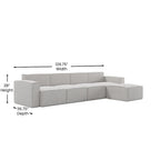 Canapé d'angle modulable contemporain 5 places avec pouf
