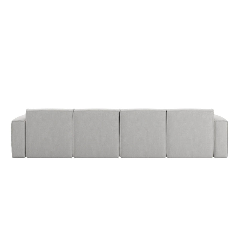 Canapé d'angle modulable contemporain 5 places avec pouf