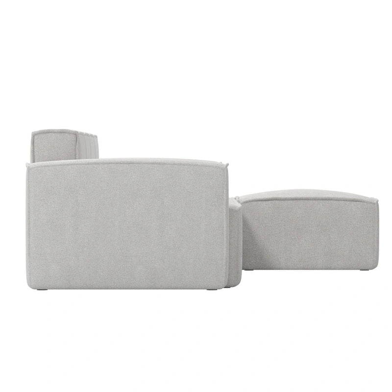 Canapé d'angle modulable contemporain 5 places avec pouf