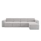 Canapé d'angle modulable contemporain 5 places avec pouf
