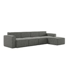 Canapé d'angle modulable contemporain 5 places avec pouf